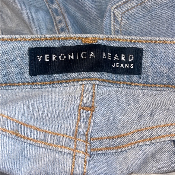 Veronica Beard Jackie 10” In Sky with Fray Straight Leg Jeans Size 26 - Picture 10 of 14